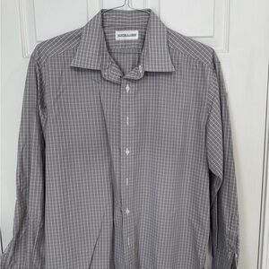 Hunter and Lords Men's Gray Plaid Dress Shirt